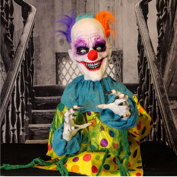 Talking Clown Groundbreaker Skeleton Clown Prop; Touch Activated Animatronic 19” - Picture 5 of 6